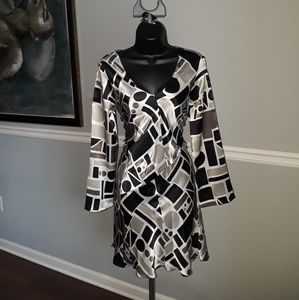 Poleci Anthropologie Silk Abstract Print Dress